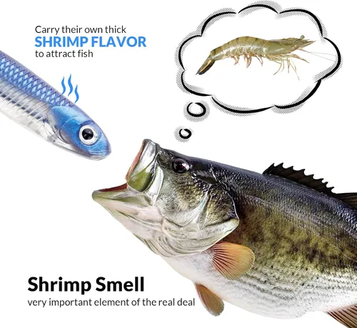 Vista 8 de QualyQualy 5 señuelos de pesca suaves de Swimbait, 6 unidades Jerk Shad Minnow Drop Shot Señuelo para Bass Bait Shad Señuelo suave Jerkbait