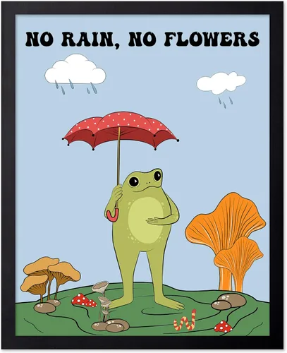 Vista 17 de Poster Master All That Is Meant To Be Poster - Retro Frog on Mushroom Print - Meditation Art - Motivational Design - Preppy Print - Trendy Decor
