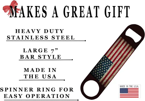 Vista 2 de Bandera de Estados Unidos Promesa de lealtad Abrebotellas Velocidad Regalo resistente Patriótico Estados Unidos de América EE.UU