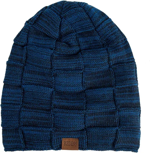 Vista 2 de REDESS Gorro para hombre y mujer gorro de invierno cálido gorro de punto holgado grueso