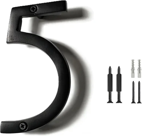 Vista 20 de NACH Números de casa flotantes, números de casa negros de aluminio de 4 pulgadas para exteriores - Número 0, números de puerta con accesorios