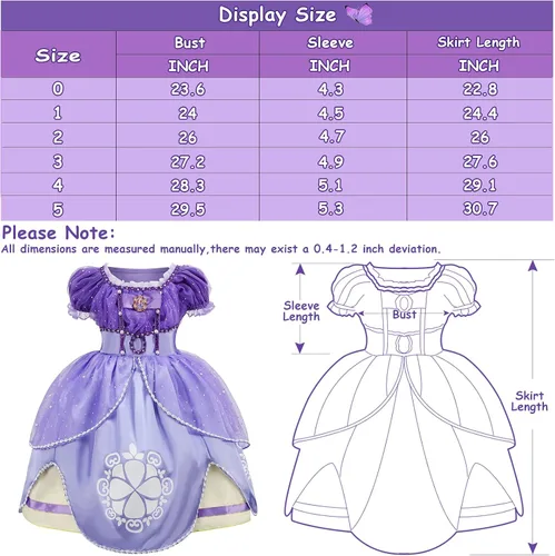 Vista 8 de guest dream Disfraz de princesa para niñas disfraz de princesa con accesorios para fiesta Halloween Navidad cosplay