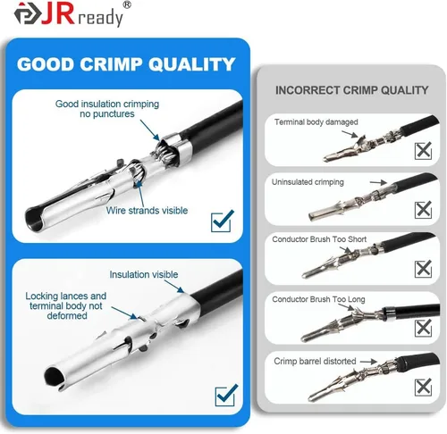Vista 5 de JRready ST6480 Kit de clavijas de conector eléctrico de 2, 3, 4, 6, 9 y 12 pines con herramienta extractora de terminales de crimpado. 160 juegos.