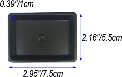 Vista 2 de 100 mini platos de salsa de inmersión de 2.95 x 2.16 pulgadas, juego de platos rectangulares desechables de plástico para salsa de soja negra