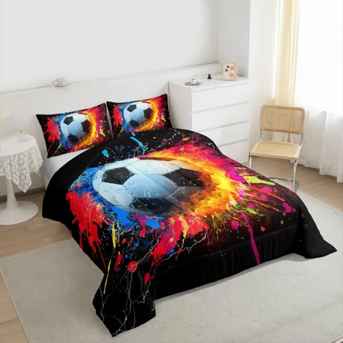 Vista 118 de Juego de ropa de cama de baloncesto para niños y adolescentes, juego de edredón deportivo para niños, tamaño matrimonial, suave, ligero, decoración