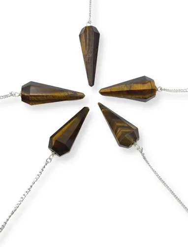 Vista 59 de WholesaleGemShop Péndulo facetado de cristal de piedras preciosas naturales