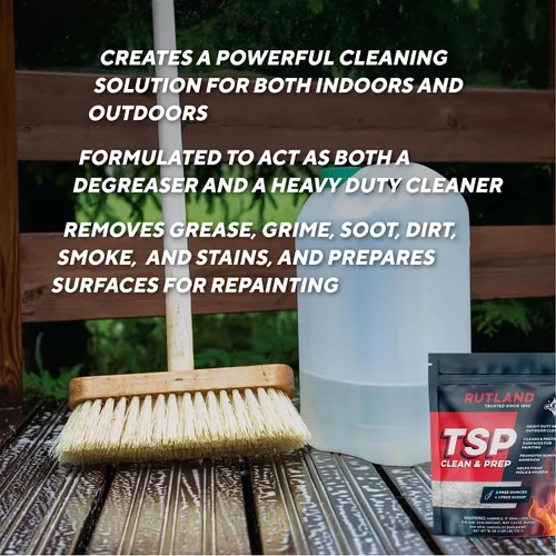Vista 5 de Rutland TSP Clean & Prep, concentrado limpiador resistente, fórmula no aglomerante, bolsa de 1 libra