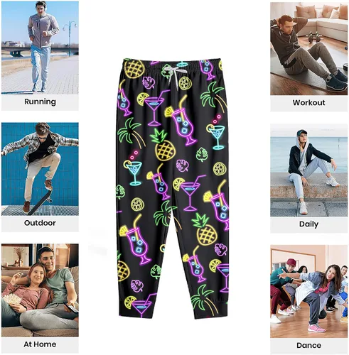 Vista 5 de Disfraces de los años 80 para hombre, pantalones deportivos, pantalones casuales para correr con cordón, traje de los años 90 para hombre