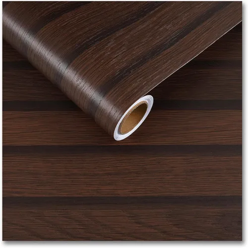 Vista 11 de CRE8TIVE Papel tapiz de listones de madera gris oscuro despegar y pegar papel de contacto de grano de madera impermeable autoadhesivo aspecto