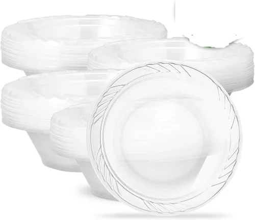 Vista 17 de PLASTICPRO - Cuencos desechables de plástico transparente de 18 onzas, Premium, para fiesta, Pack de 20