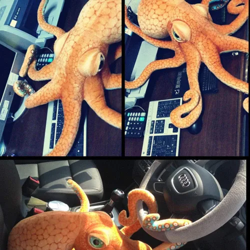Vista 3 de YunNasi Pulpo de peluche animales marinos de peluche realista pulpo de peluche suave para niños 19.6 pulgadas