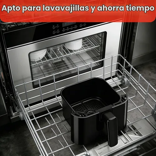 Vista 7 de HealSmart Freidora de aire compacta de 3.17 cuartos de galón, freidora digital pequeña 8 en 1 con 400 °F, cesta antiadherente apta para Negro-3.17 Qt