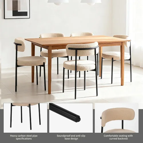 Vista 5 de Dining Chairs and Table & Chair Sets - 4 Piece Modern Kitchen Dining Chairs with Round Seat Cushions, Curved Back Design for Restaurants and Dining
