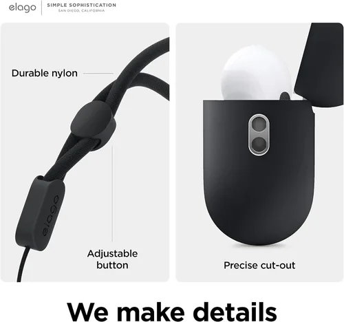 Vista 7 de elago Liquid Hybrid - Funda para AirPods Pro 2 con cordón, compatible con AirPods Pro de 2ª generación, protección de triple capa, resistente al