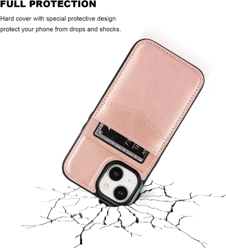 Vista 84 de KIHUWEY - Funda tipo cartera compatible con iPhone 15 con soporte para tarjetas de crédito, cierre magnético, soporte de cuero premium, cubierta