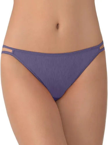 Vista 8 de Vanity Fair Bragas de bikini con tira para mujer, Illumination, con elástico sedoso y ribete de satén Paquete de 3 Negro (Midnight Black)