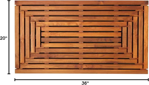 Vista 3 de Bare Decor Giza - Tapete para puerta de ducha, spa y madera maciza de teca, 36 x 20 pulgadas