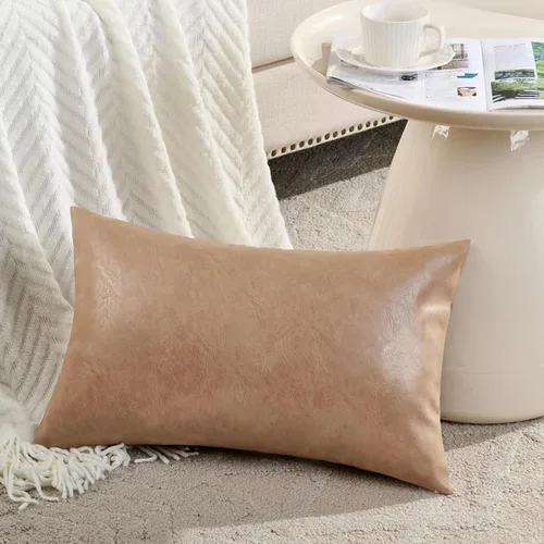 Vista 25 de Fancy Homi - Paquete de 2 fundas de almohada decorativas negras estilo boho de cuero sintético de 16 x 16 pulgadas para sala de estar, sofá, cama