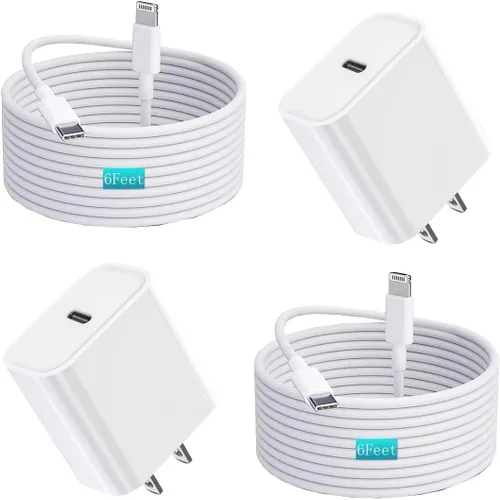 Vista 13 de Cargador rápido USB C para iPhone de 20 W con cable USB C a Lightning y cable compatible para iPhone 14/13/12/11/XS/XR/X/iPad 1Pack USB C Wall