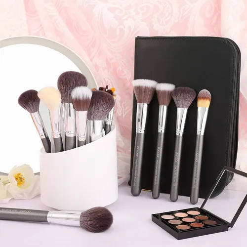 Vista 9 de docolor Professional 29Pcs Makeup Brush Set, Premium Goat Hair & Synthetic Fiber Blending Brushes for Foundation Powder Blush Concealer Eyeshadow