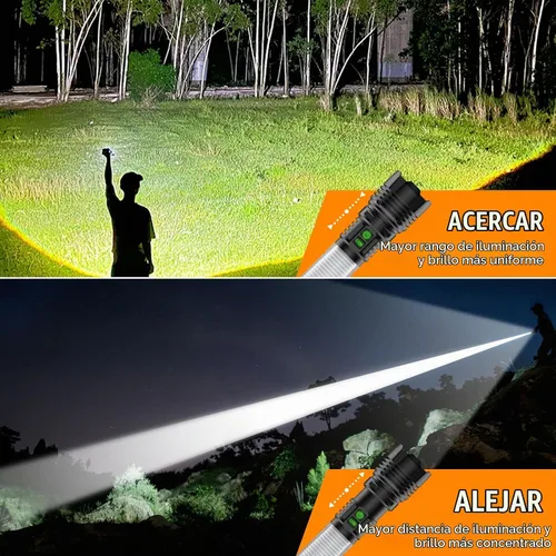 Vista 8 de Linterna LED Recargable de Linterna de 2000 Lúmenes Altos - con Linternas de Camping, Linterna LED Súper Brillante de Largo Alcance para Camping, 5