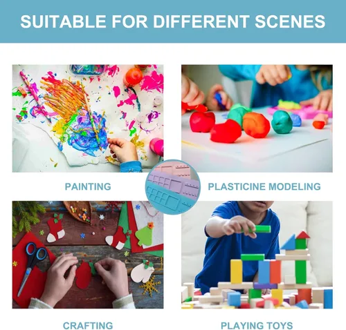 Vista 4 de Tapete de silicona para manualidades, tapete de pintura de silicona, tapete de arte de silicona con portavasos y soportes para pinceles, tapetes