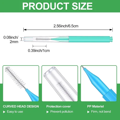 Vista 2 de Nuenen 150 piezas de cepillo interdental, herramienta de limpieza de dientes de dientes para palillos de dientes, limpiador de dientes de cabeza
