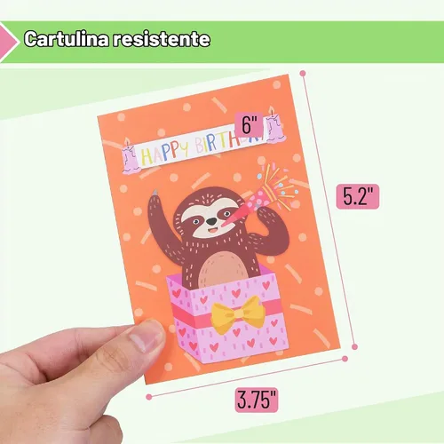 Vista 3 de Mr. Pen - Tarjetas de feliz cumpleaños para niños, 3.75 x 5.2 pulgadas, paquete de 48 con sobres, 6 diseños de animales coloridos, tarjeta