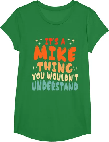 Vista 44 de Camiseta retro de los años 80 con texto en inglés "It's A Mike Thing You Wouldn't Understand", Negro