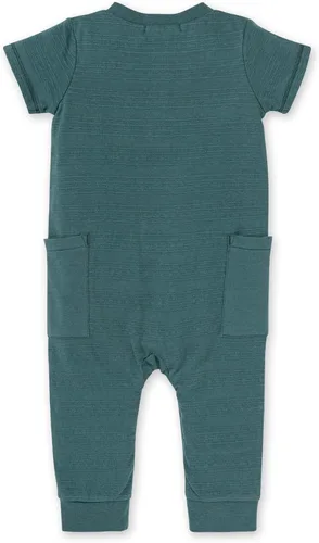 Vista 2 de Burt's Bees Baby Enterizo de una pieza para bebé, 100% algodón orgánico, jacquard de puntos azules, Jacquard punteado azul