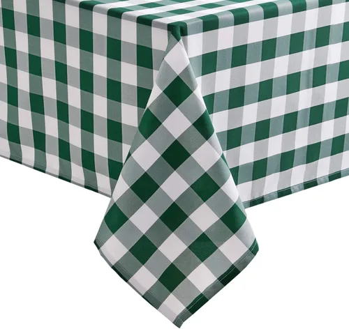 Vista 9 de Hiasan - Mantel cuadrado a cuadros, 30 x 30 pulgadas, tela impermeable y resistente a las arrugas para picnic, cena y fiesta, tela de poliéster