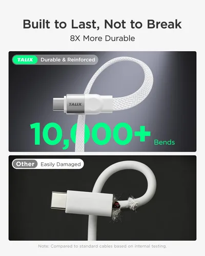 Vista 5 de Cable USB C a USB C, cable de carga rápida EPR PD3.2 de 240 W
