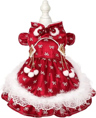 Vista 23 de Moda Vestido de Princesa de Encaje para Perro Cachorro Dulce para Perro EXTRAL Pequeño y Pequeño A-Negro XX-Pequeño