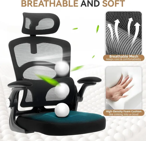 Vista 7 de Ergonomic Office Chair with Lumbar Support & Adjustable Headrest, High Back Mesh Computer Chair 360° Swivel Rolling Desk Chair Swivel Desk Chair for