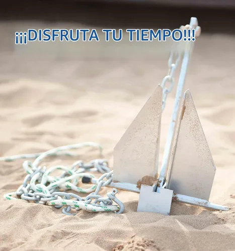 Vista 7 de MARINE SYSTEM Kit de anclaje Fluke Anchor con cadena de anclaje y cuerda de anclaje para barcos, pontón, cubierta, pesca y vela