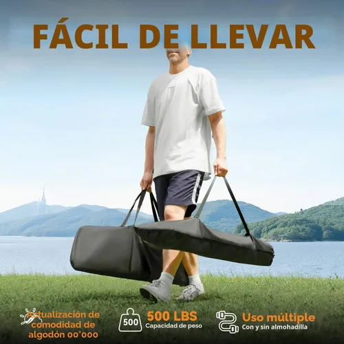Vista 8 de Everyfun - Hamaca para 2 personas al aire libre con soporte, hamaca de cuerda de algodón con almohadilla de poliéster, estructura de acero