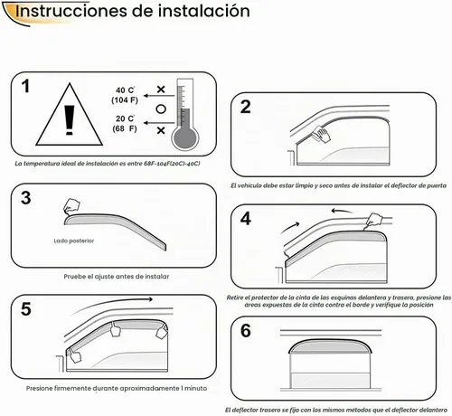 Vista 7 de munirater Reemplazo del deflector de protección contra la lluvia de la visera lateral para Mazda 3 Hatchback 2004-2009