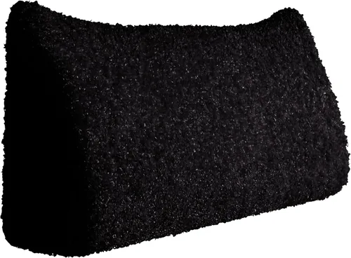 Vista 7 de Johnear Almohada para cabecero sin botones, de terciopelo, gran descanso, almohada de cuña de lectura, soporte de cama triangular, respaldo Negro