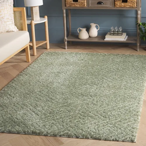 Vista 13 de SAFAVIEH Tahoe Shag Collection - Alfombra de pasillo, 2 x 9 pies, color beige, diseño geométrico, felpa de 1.2 pulgadas de grosor, ideal para zonas