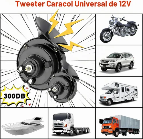 Vista 5 de Bocina de auto de 12 V, 300 dB, bocinas súper fuertes, bocinas dobles impermeables para camiones, bocinas de caracol eléctrico, kit de ajuste
