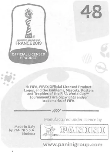 Vista 2 de 2019 Panini FIFA Women's World Cup France Album Stickers (Individual Sticker Only) Soccer #48 Kim Hyeri Korea Republic 2 Inch by 2 1/2 Inch
