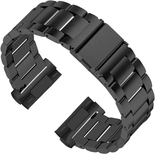 Vista 3 de Correa de acero inoxidable compatible con Fitbit Versa 4 / Fitbit Sense 2 / Fitbit Versa 3 / Fitbit Sense, correas de reloj de metal ajustables