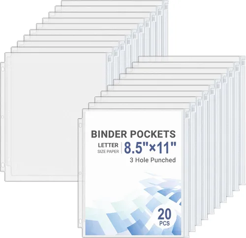 Vista 12 de Antner 20 piezas de bolsillos para carpeta A5 con 6 agujeros, insertos para planificador de presupuesto, sobres para rellenar con efectivo