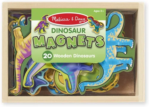 Vista 2 de Melissa & Doug Dinosaur: juego de imanes de madera + 1 paquete de minibloc para rascar (#00476)