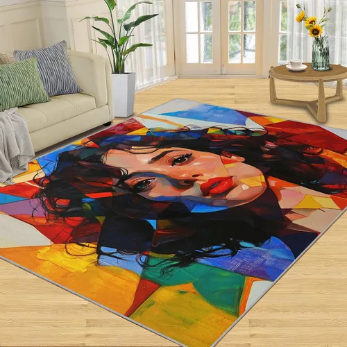 Vista 15 de Monstera Print Rugs for Bedroom, Luxury Monstera Area Rug, Tropical Plants Rugs for Living Room, Indoor Non-Slip Rug, Machine Washable Carpet for