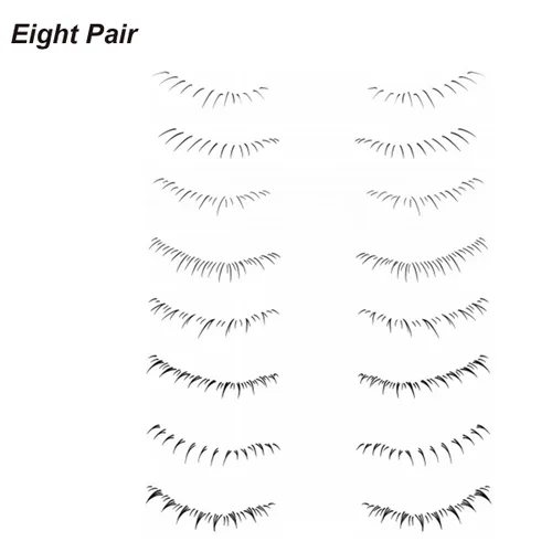Vista 2 de Pestañas postizas inferiores, calcomanías de tatuaje, desechables, aspecto natural, extensión de pestañas, impermeables, pestañas postizas (16 pares)