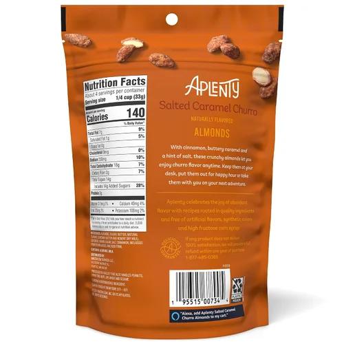 Vista 2 de Aplenty - Almendras Churro de caramelo salado, marca Amazon, 4.5 onzas