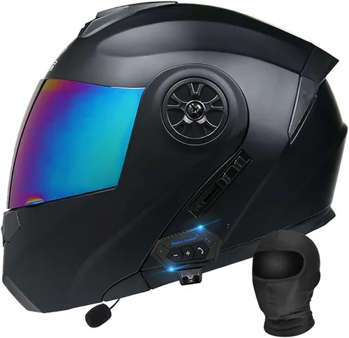 Vista 15 de Casco Modular de Motocicleta Bluetooth Aprobado DOT/ECE de Cara Completa Abatible Anti-Empañamiento Doble Visera Casco con Altavoz Dual Incorporado