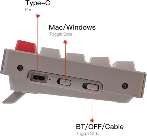 Vista 4 de Keychron Teclado mecánico inalámbrico Bluetooth 51 con marco de aluminio K14 con interruptor rojo tecladobatería recargable teclado compacto de 72