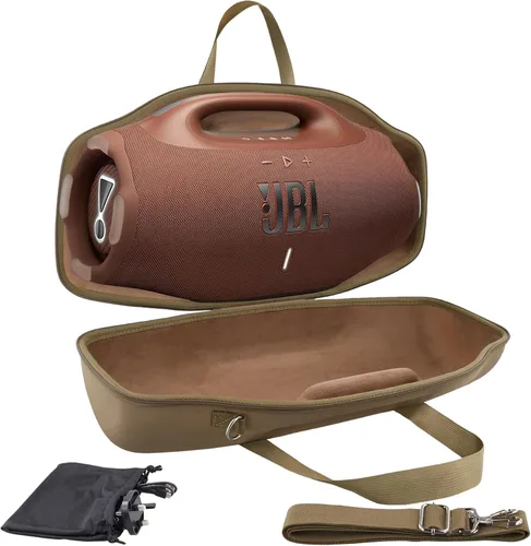 Vista 12 de co2CREA Funda de viaje rígida de repuesto para altavoz Bluetooth portátil impermeable JBL Boombox 4 (funda negra)